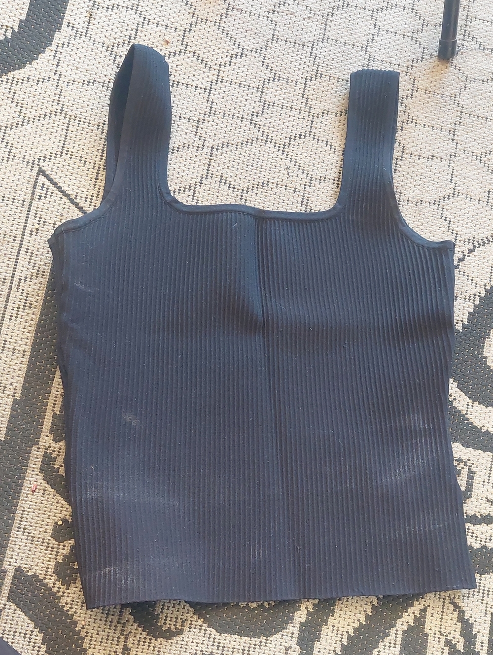 BAILEY 44 BLACK SQUARE NECK RIBBED TANK TOP